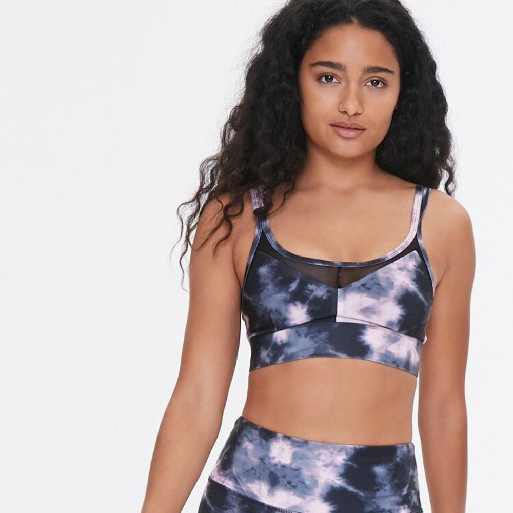 Pink and Black Tie-Dye Sports Bra